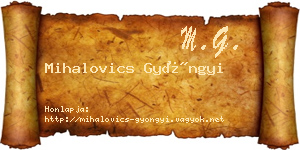Mihalovics Gyöngyi névjegykártya
