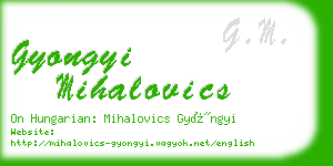 gyongyi mihalovics business card